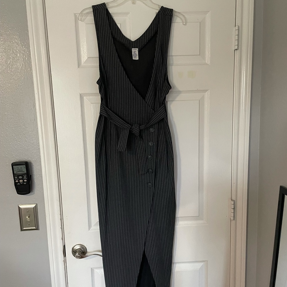 Vintage Pinstripe Wrap Dress